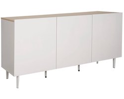 sweeek - Dressoir metaal en houtdecor met 3 deuren 150cm - ashton