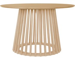 sweeek - Eettafel met houteffect, dennenhouten poten, 4 zitplaatsen, ø120cm