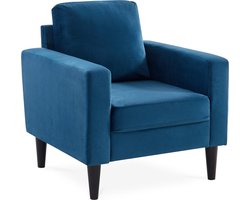 sweeek - Fauteuil 1 zitplaats met rubberhouten poten en fluweel - bjorn