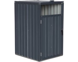 sweeek - Grijs gegalvaniseerd stalen afvalhok - verkrijgbaar in 3 maten