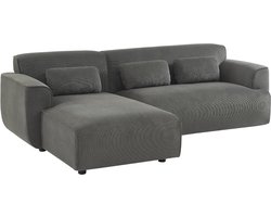 sweeek - Hoekbank, 2 tot 3 zits, corduroy, wallas, linkerhoek