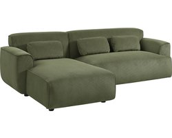 sweeek - Hoekbank, 2 tot 3 zits, corduroy, wallas, linkerhoek