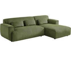 sweeek - Hoekbank, 2 tot 3 zits, corduroy, wallas, rechte hoek