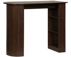 sweeek - Hoge keukentafel, bijzettafel houtdecor met opbergruimte, 3 planken, 120 x 55 x 100 cm