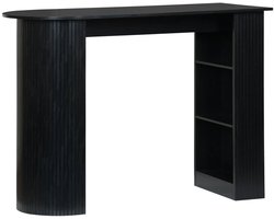 sweeek - Hoge keukentafel, bijzettafel houtdecor met opbergruimte, 3 planken, 120 x 55 x 100 cm