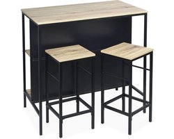 sweeek - Hoge tafel van hout en metaal, loft 100 x d 60 x h 95cm