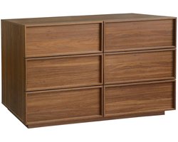 sweeek - Houteffect opbergkast met 6 laden l 120 x b 43 x h 75cm - kuba