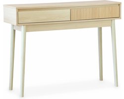 sweeek - Houten consoletafel, 2 laden - linear
