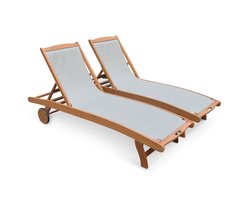 sweeek - Houten ligstoel marbella, set van 2