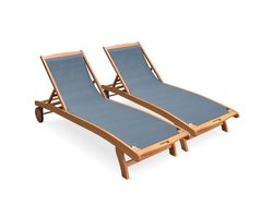 sweeek - Houten ligstoel marbella, set van 2