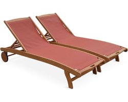 sweeek - Houten ligstoel marbella, set van 2