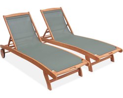 sweeek - Houten ligstoel marbella, set van 2