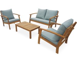 sweeek - Houten loungeset, ushuaïa, 4 zitplaatsen