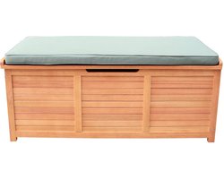 sweeek - Houten tuinbox caja 125x60cm voor kussenopslag met gasveer en handvatten