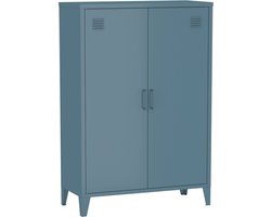 sweeek - Industriële metalen kast 2 vakken 2 deuren 75cm - soho