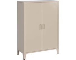 sweeek - Industriële metalen kast 2 vakken 2 deuren 75cm - soho