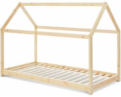 sweeek - Kajuitbed, massief hout in natuurlijk grenen - tobias - inclusief lattenbodem, 90 x 190 cm