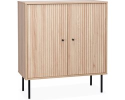 sweeek - Kastje met 2 deuren gegroefd houtdecor 83,5cm - braga
