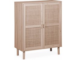sweeek - Kastje met 2 deuren rotan en houteffect 80cm - camargue
