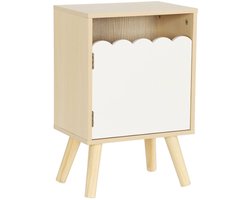sweeek - Kinder-nachtkastje houtdecor 1 deur, poten van grenenhout - azur