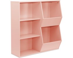 sweeek - Kinder opbergkast, 3 legplanken en 2 opbergruimtes