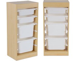 sweeek - Kinder opbergmeubel met 4 opbergbakken, 41,5 x 30 x 89 cm (set van 2)