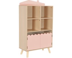 sweeek - Kinderboekenkast, 2 deuren en 4 planken - azur
