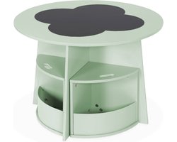 sweeek - Kindertafel en 4 stoelen met leisteen effect en opbergruimte