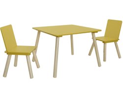 sweeek - Kindertafel vierkant met 2 stoelen grenenhout - judith