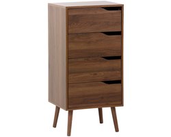 sweeek - Ladekast houteffect 4 laden - 48 x 39,6 x 96 cm - nepal