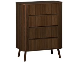 sweeek - Ladekast met 4 laden, gegroefd houtdecor, l 80 x b 45 h 100cm - legacy