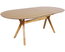 sweeek - Langwerpige uitschuifbare eettafel, 160-200cm 6-8 personen, mdf en eikenfineer