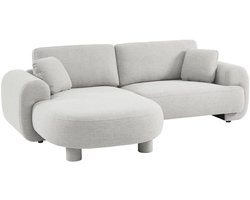 sweeek - Linkerhoekbank 3 zitplaatsen stof, ronde poten l 231 x b 160 / 88 x h 78 cm- zenio