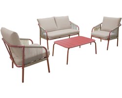 sweeek - Loungeset fiora van staal, 4 personen