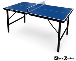 sweeek - Mini opklapbare tafeltennistafel 150x75cm met 2 batjes en 3 ballen, voor binnen gebruik