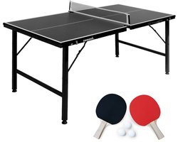 sweeek - Mini opvouwbare binnen tafeltennistafel, met 2 rackets en 3 balletjes 150x75x68cm