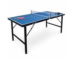 sweeek - Mini opvouwbare binnen tafeltennistafel, met 2 rackets en 3 balletjes 150x75x68cm