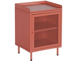 sweeek - Nachtkastje met 1 geperforeerde deur, metaal, industrieel - ohio