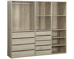 sweeek - Open kledingkast 3 modules modulair 9 lades hangruimte en vakken - modulo