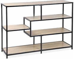 sweeek - Open wandkast metaal asymmetrisch 5 vakken 114cm - loft