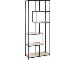 sweeek - Open wandkast metaal asymmetrisch 6 vakken 77cm - loft