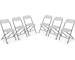 sweeek - Opvouwbare feeststoelen - fiesta - 6 plastic en metalen bijzetstoelen