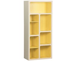 sweeek - Organische boekenkast tweekleurig houtlook met 8 vakken - agatha