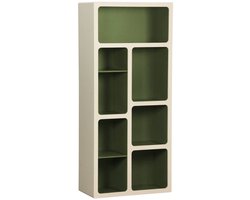 sweeek - Organische boekenkast tweekleurig houtlook met 8 vakken - agatha