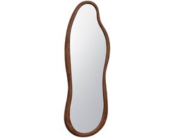 sweeek - Organische spiegel austin van heveahout, walnootkleur, 3 verschillende maten