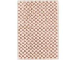sweeek - Oud roze en crème shaggy tapijt