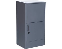 sweeek - Pakketbrievenbus 56 cm van gegalvaniseerd staal met cijferslot, antraciet, capaciteit van 2 pakketten, l 56 x b 43 x h 107 cm