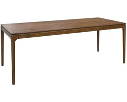 sweeek - Rechthoekige eettafel van rubberhout en essenhout fineer 8 plaatsen - elena