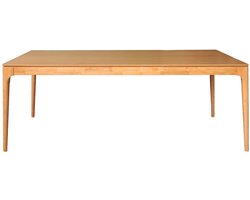 sweeek - Rechthoekige eettafel van rubberhout en essenhout fineer 8 plaatsen elena