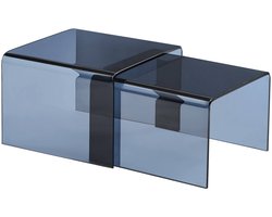 sweeek - Rechthoekige en vierkante nesttafel van gehard glas 50/45 x 45 x 33/30cm - glintz